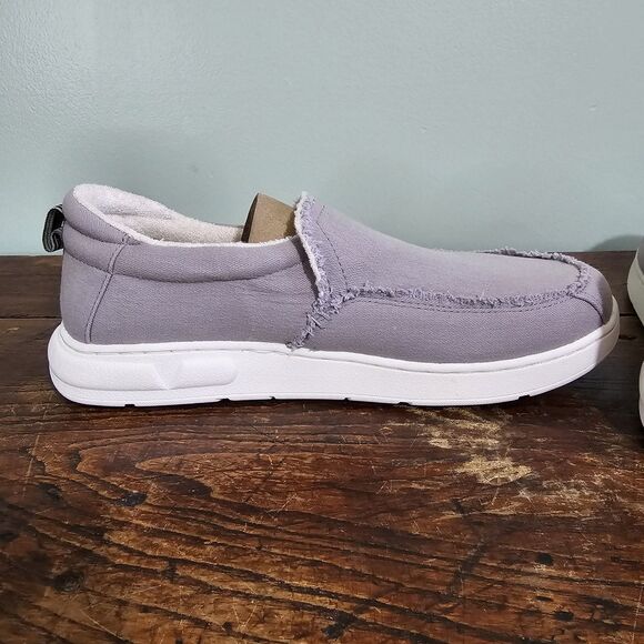 Vionic Beach‎ Seaview Light Gray Canvas Loafer Mens Size 8 Medium